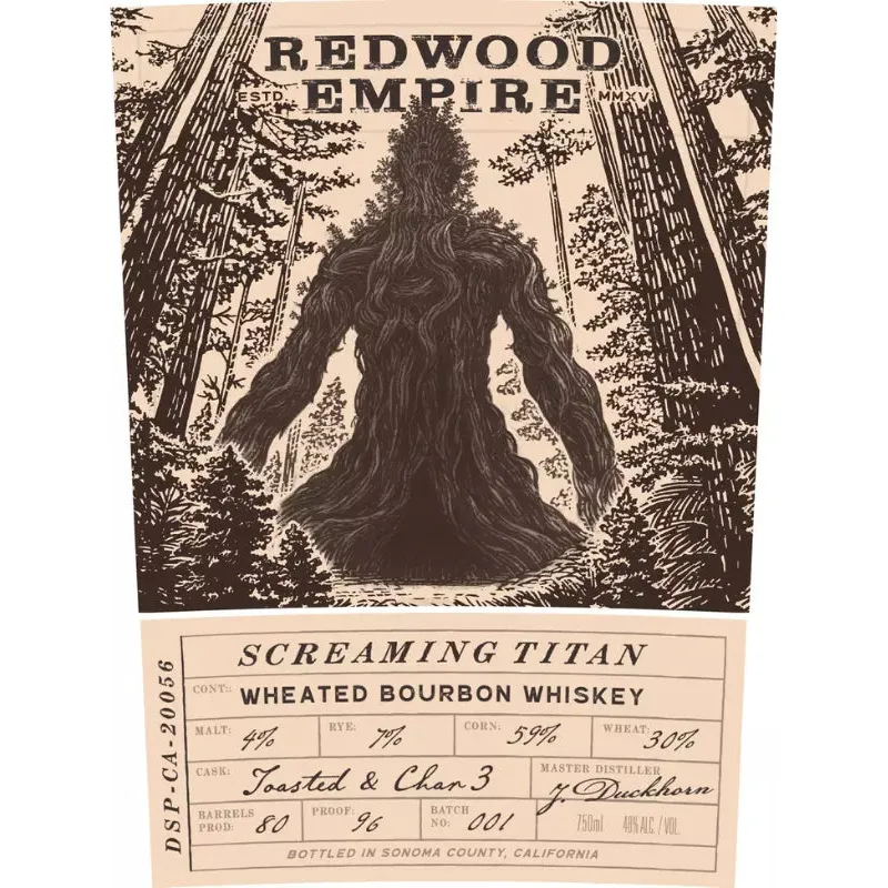Redwood Empire Screaming Titan Wheated Bourbon Whiskey 750mL - Image 2