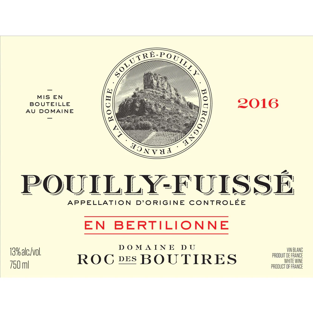 Roc Des Boutires En Bertilionne Pouilly-Fuisse Chardonnay 750ml