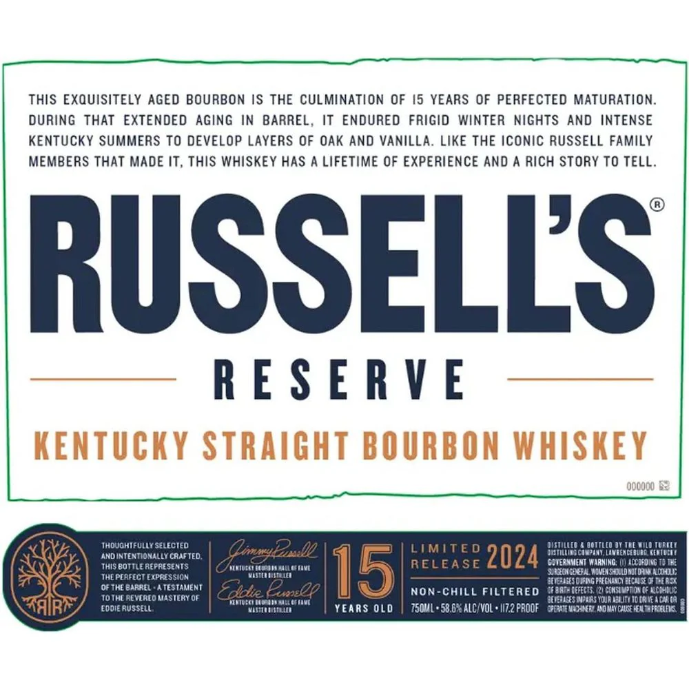 Russell's Reserve 15 Year Old Limited Release Bourbon - Image 2