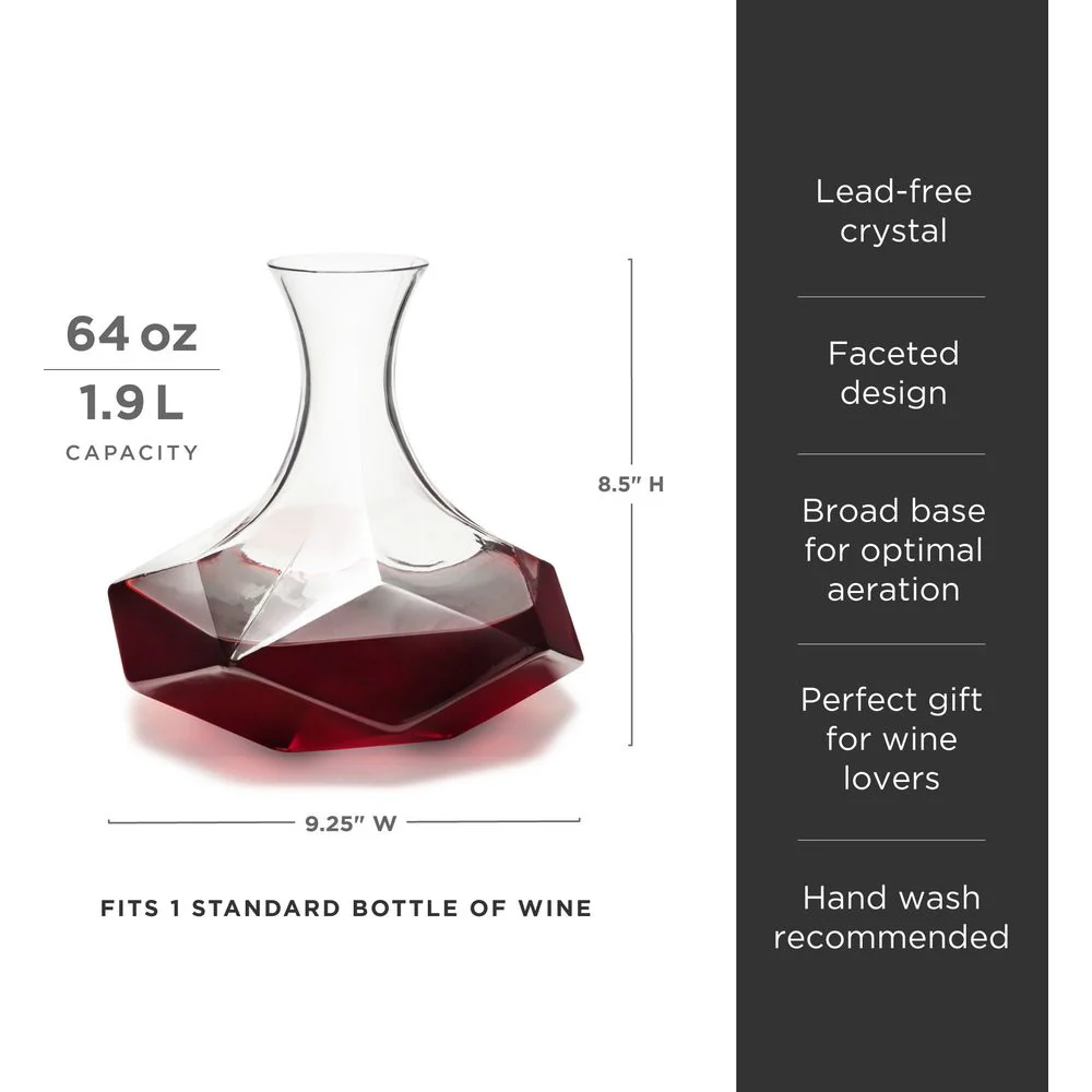 Seneca Faceted Crystal Wine Decanter - Image 7