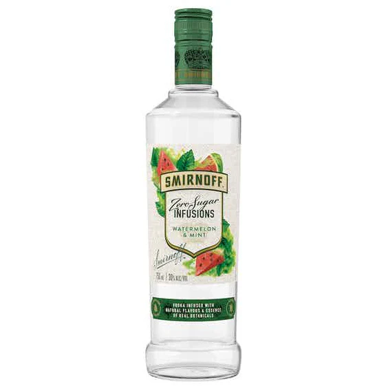 Smirnoff Zero Sugar Infusions Vodka, Watermelon & Mint - 750ml