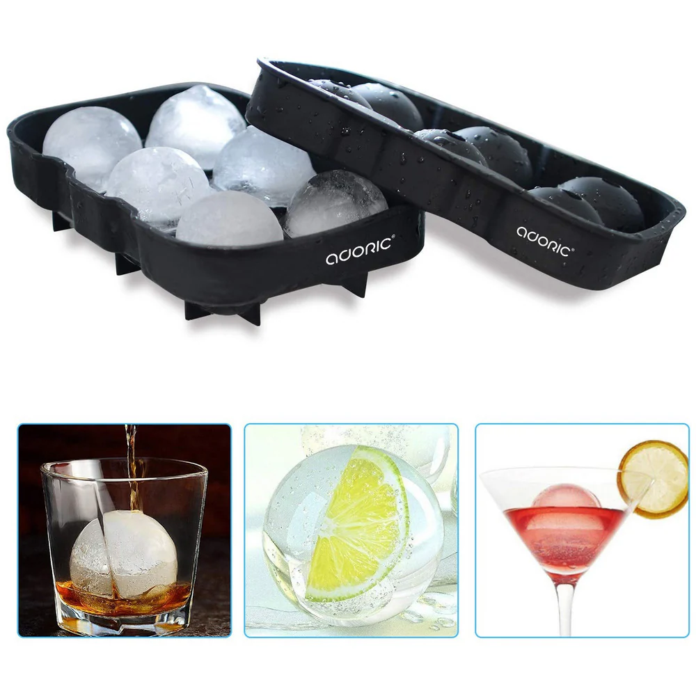 Sphere Ice Ball Maker with Lid and Large Square Ice Cube Molds - Image 4