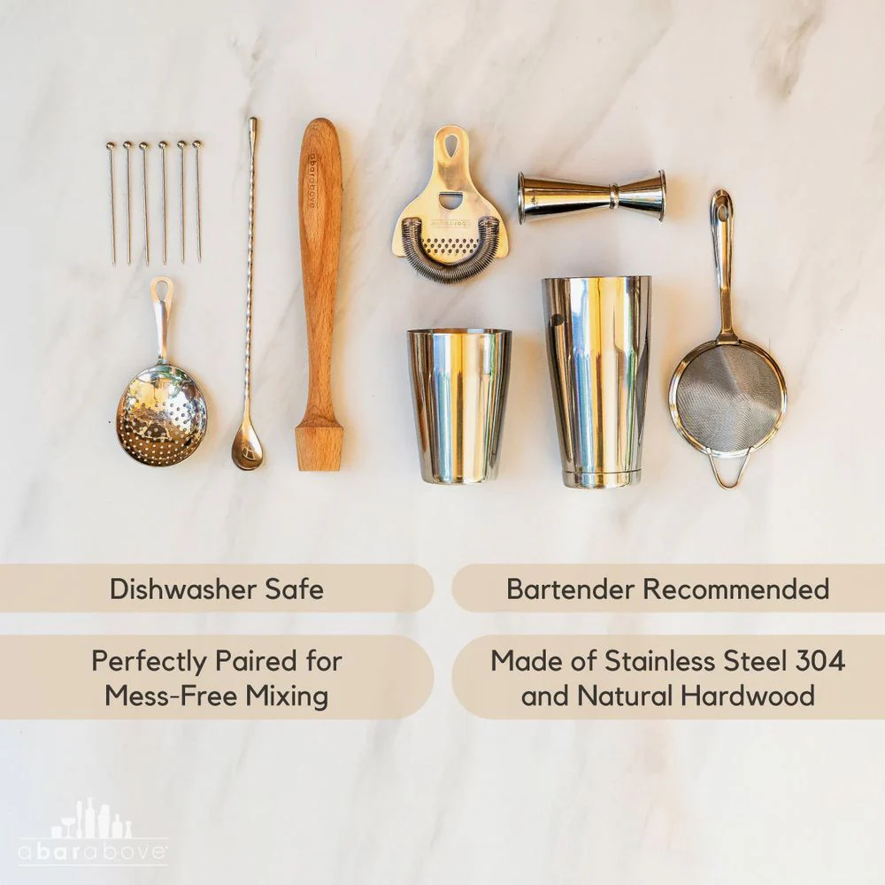 Stainless Steel Mixologist Bar Set (14-Piece) - Image 2