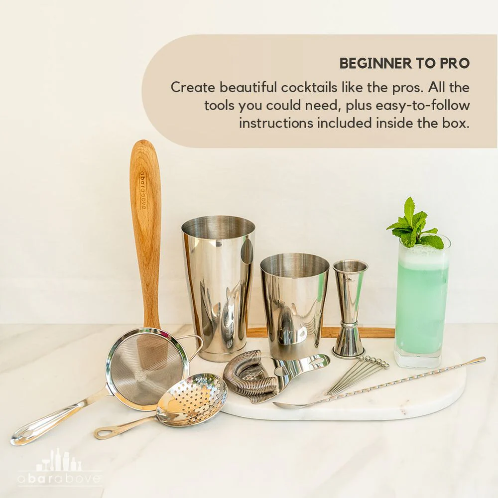Stainless Steel Mixologist Bar Set (14-Piece) - Image 3