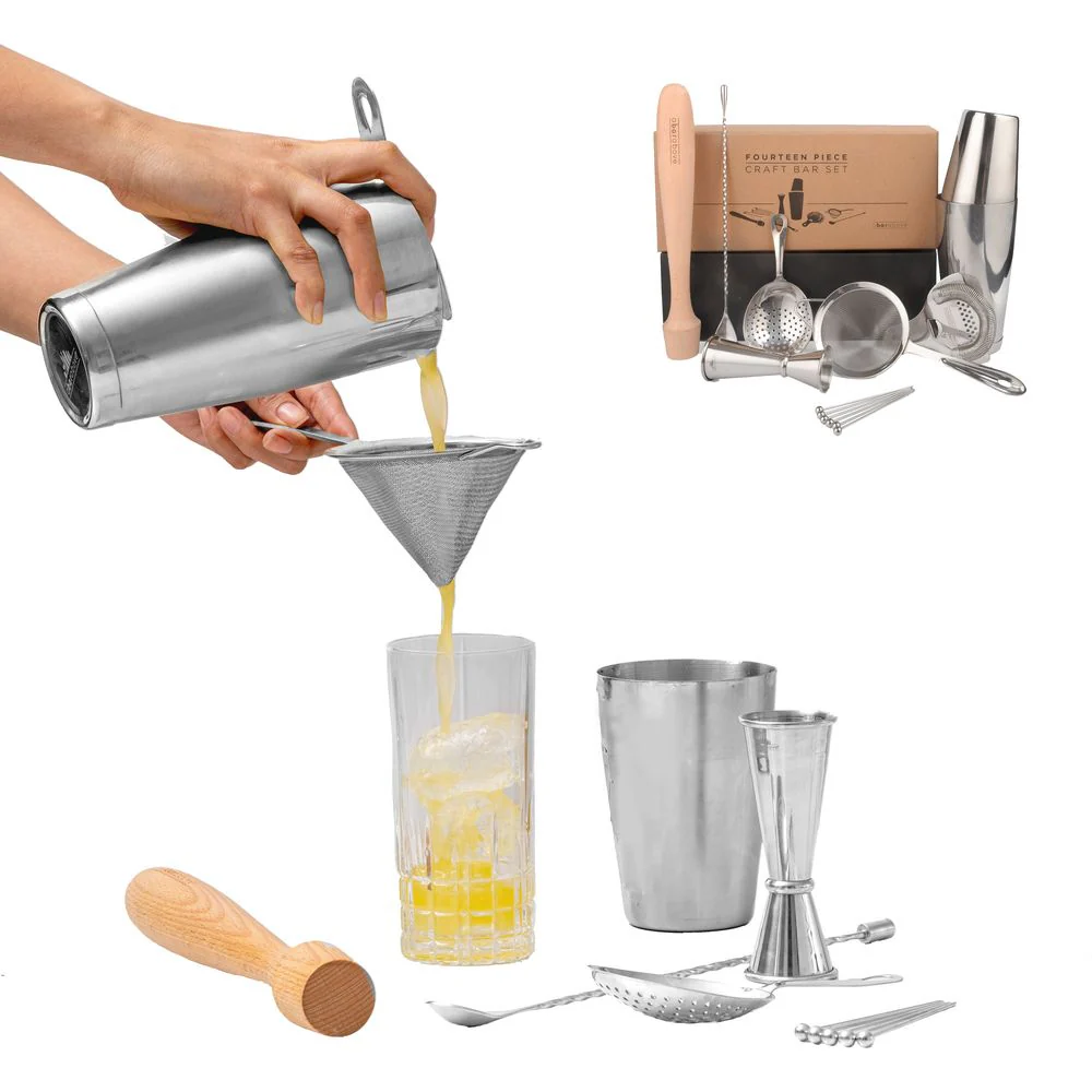 Stainless Steel Mixologist Bar Set (14-Piece) - Image 7