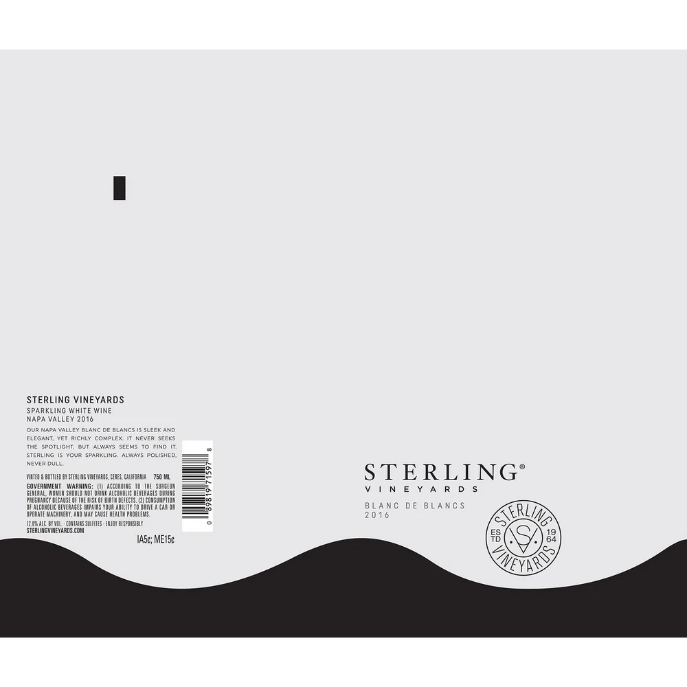 Sterling Vineyards California Blanc De Blanc 750ml