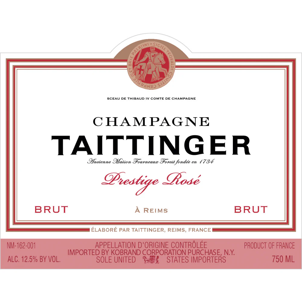 Taittinger Champagne Brut Prestige Rose Champagne Blend 750ml