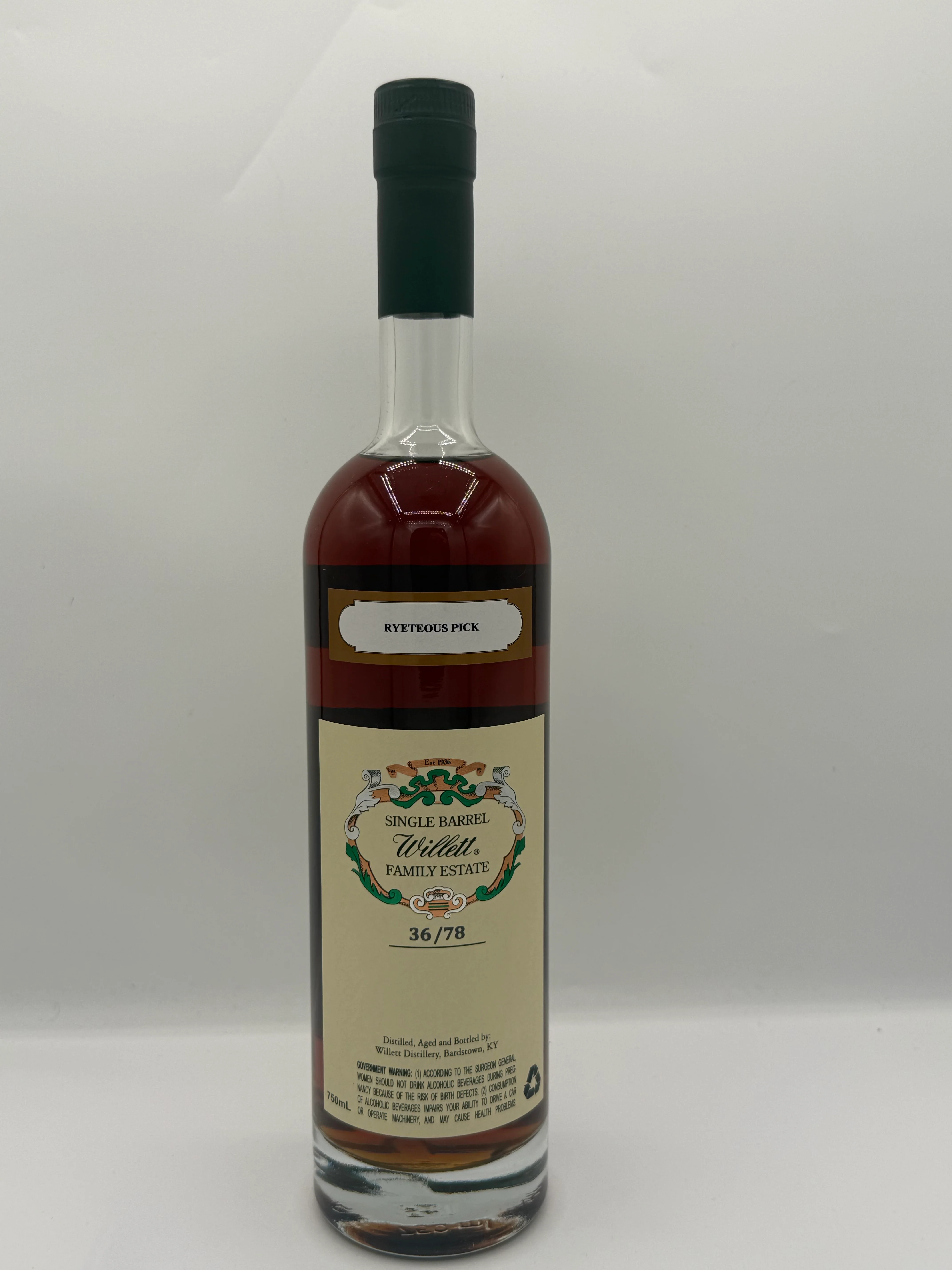 Willett Family Estate 8 Year Single Barrel Rye #2883 128.0 Proof (RYETEOUS PICK) - Image 2