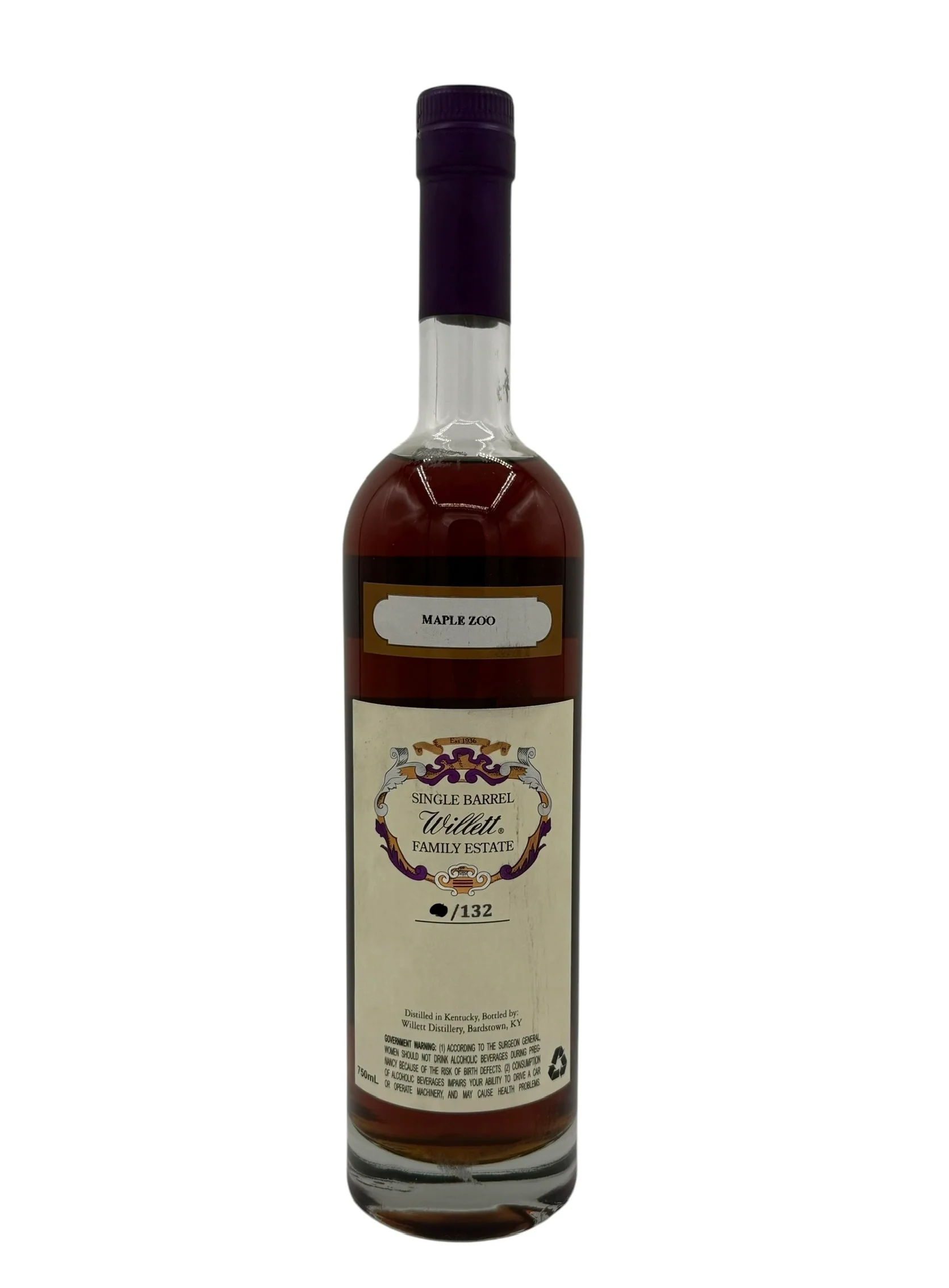 Willett Family Estate Single Barrel Bourbon 12 Year Old #3538 112.4 Proof (Sourced) MAPLE ZOO - Image 2