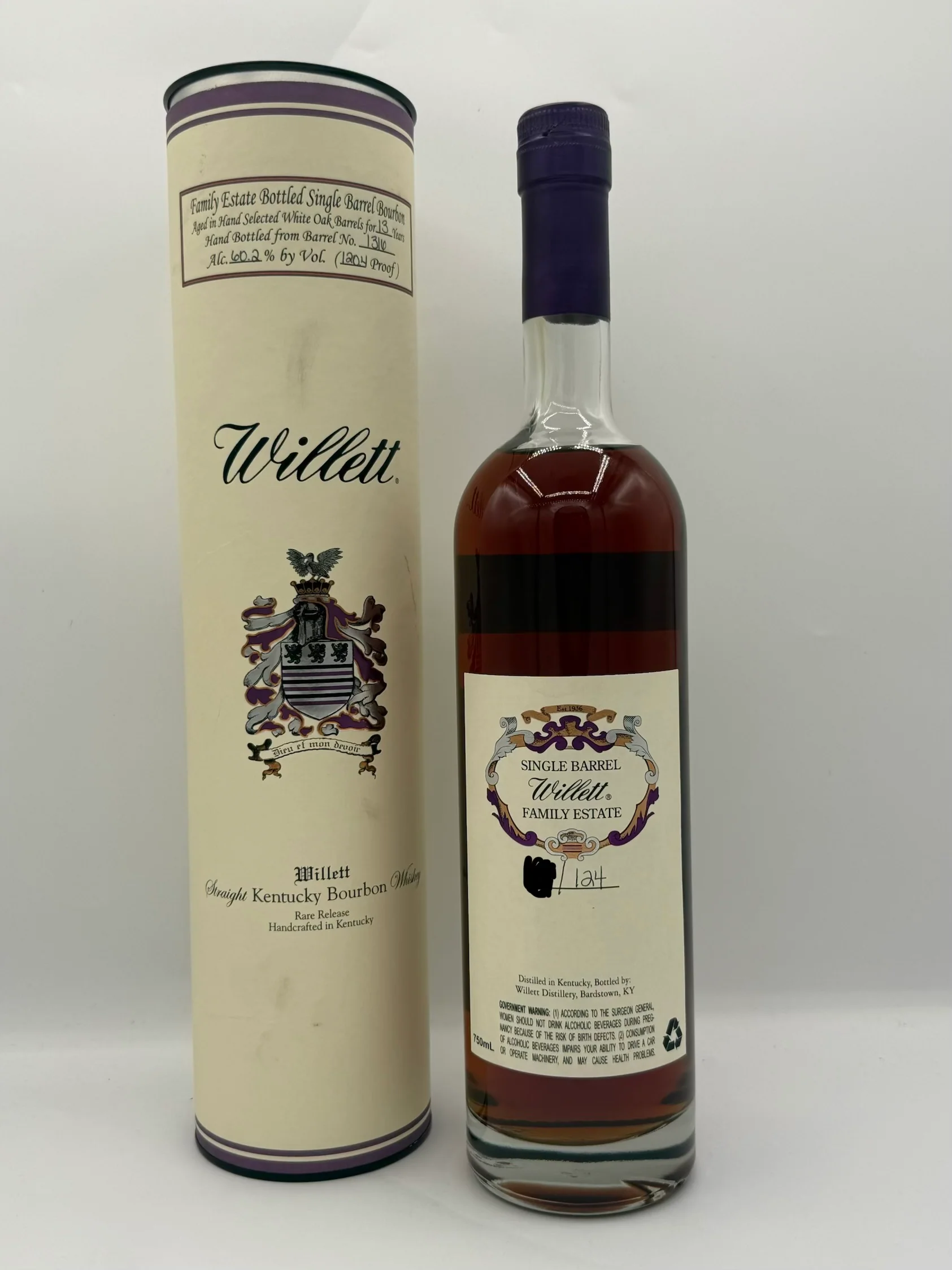 Willett Family Estate Single Barrel Bourbon 13 Year Old #1316 120.4 Proof - Image 2