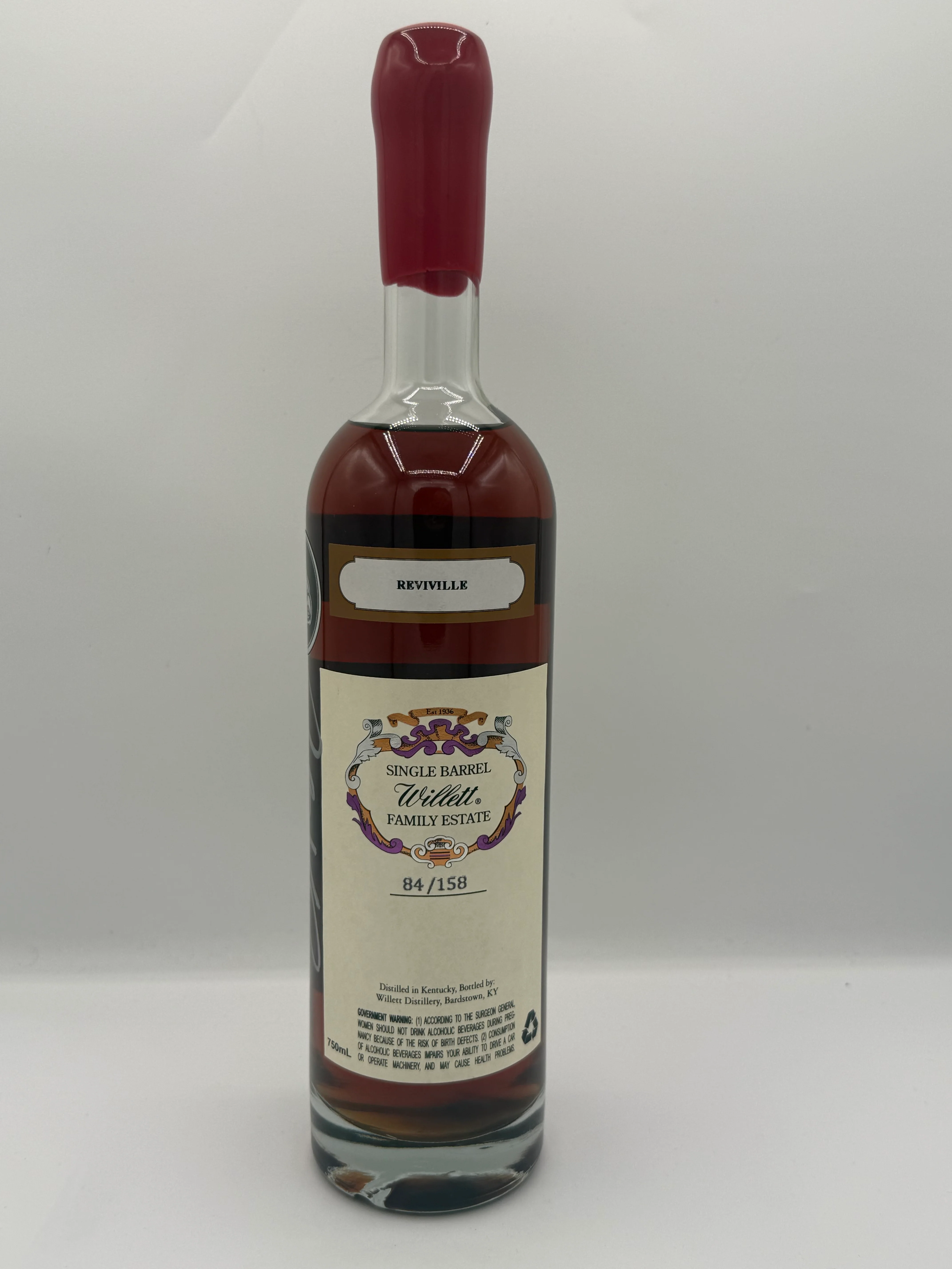 Willett Family Estate Single Barrel Bourbon 13 Year Old #9492 Louisville Seven 117 Proof Red Wax Revival - Image 2