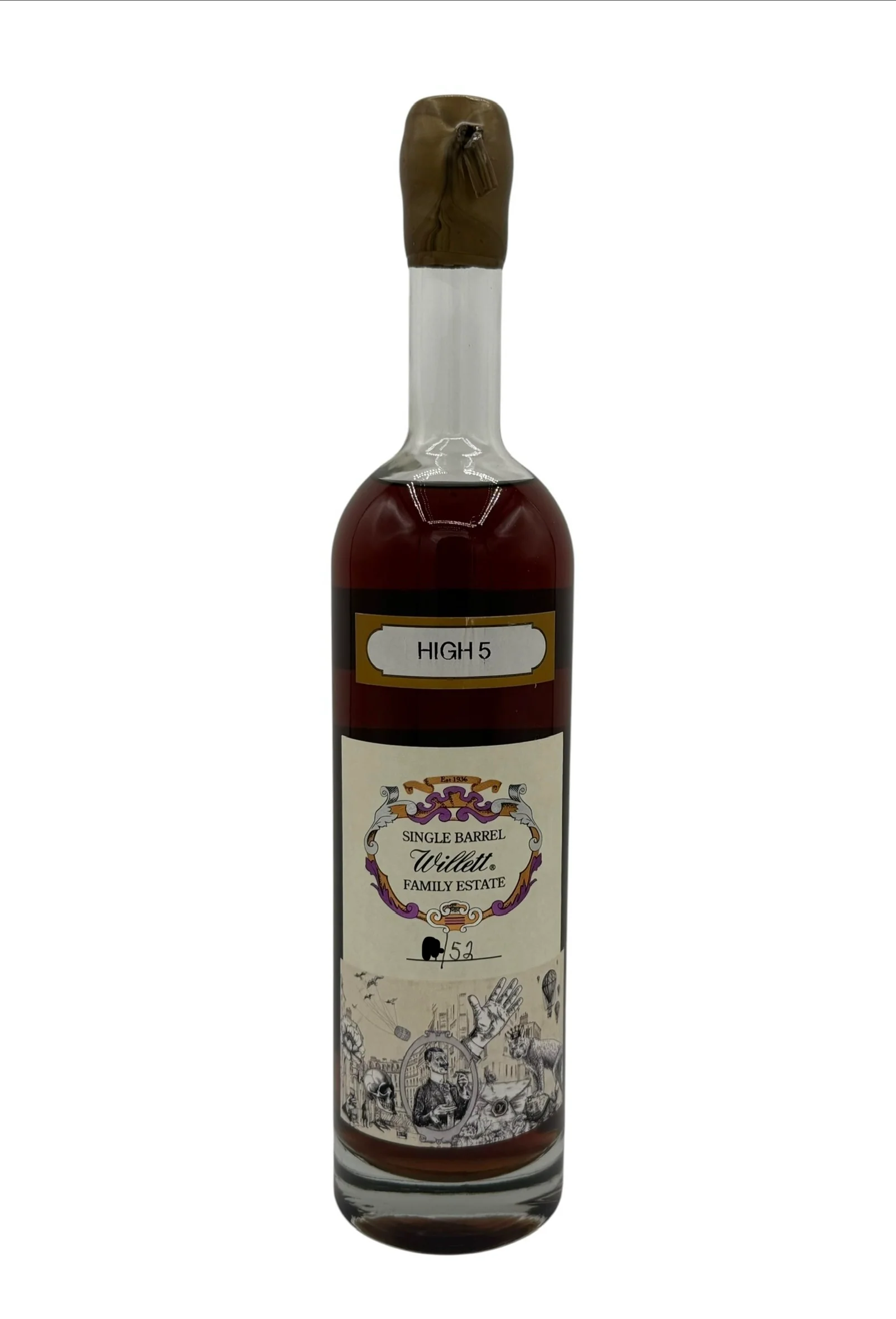 Willett Family Estate Single Barrel Bourbon 15 Year Old #3629 121 Proof (HIGH 5) SHORT BARREL - 52 BOTTLE COUNT - Image 2