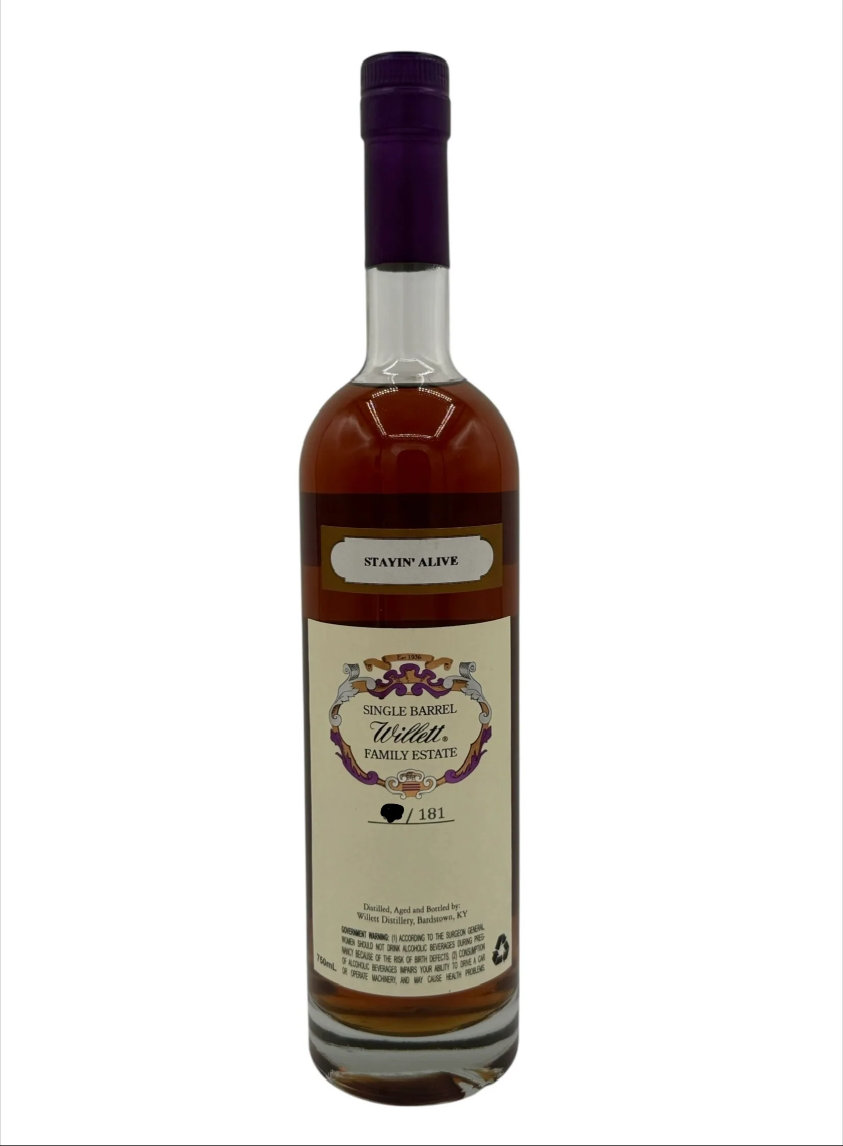 Willett Family Estate Single Barrel Bourbon 7 Year Old #4774 132.6 Proof STAYIN ALIVE - Image 2