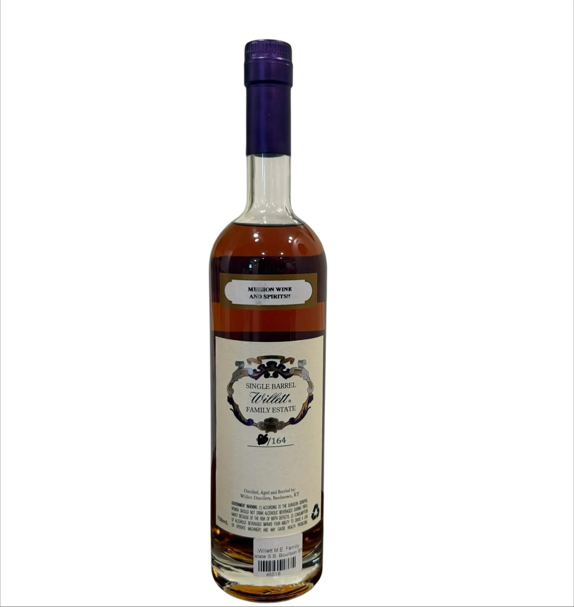 Willett Family Estate Single Barrel Bourbon 9 Year Old #5870 128.4 Proof - Image 2